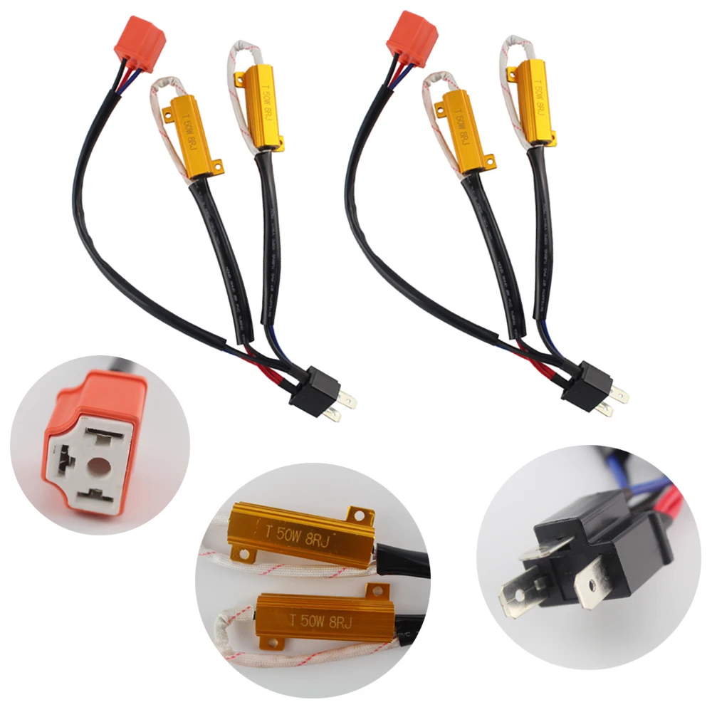 2 шт. H4 50 Вт 8Ohm фара мотоцикла нагрузочный резистор предотвращает мерцание решить