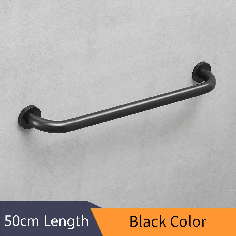 Black-50cm Поручень лестничных перил античная латунь настенный поручень для ванной ручкой Ванна поручень Туалет пожилых поручень безопасности дома WF-811530 - Цвет: Black-50cm