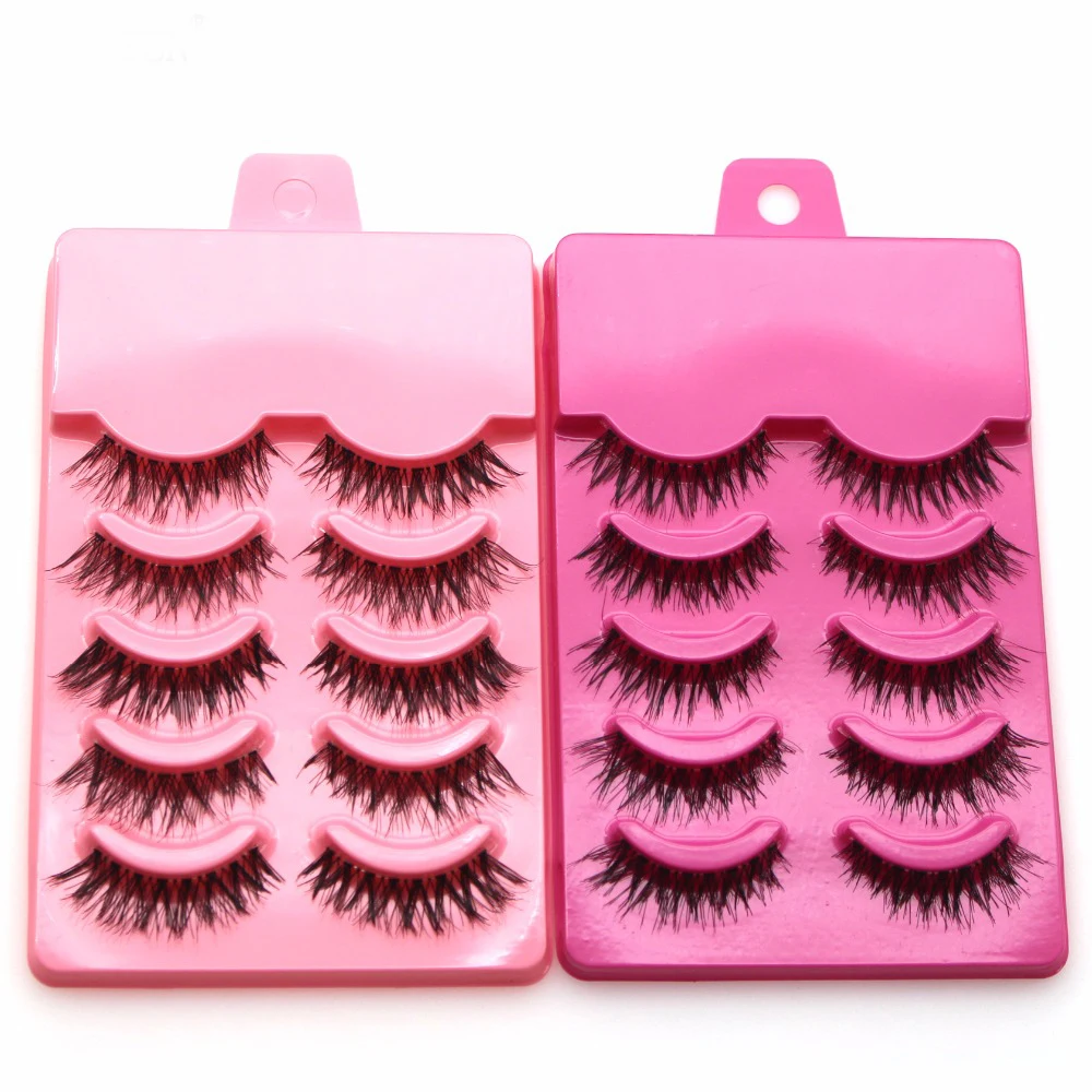 5 пар ручной работы Ресницы красота макияж Накладные ресницы натуральная