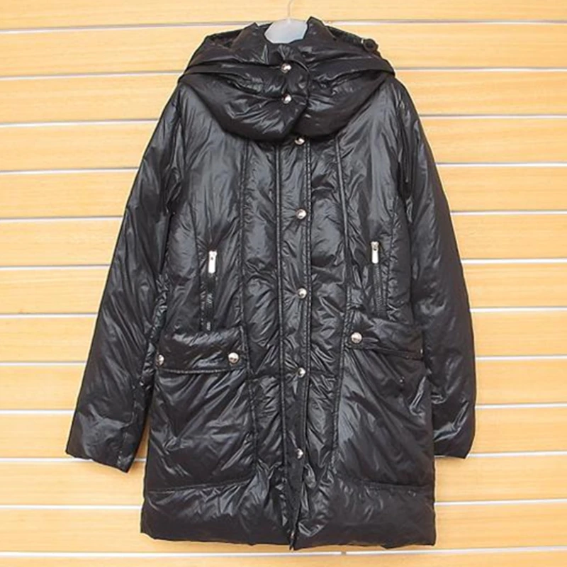 Утепленная Водонепроницаемая теплая куртка с капюшоном на утином пуху 2017 зимняя