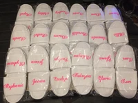 personalize wedding bridesmaid maid of honor mother of the bride slippers hen weekend bachelorette spa slippers party favors