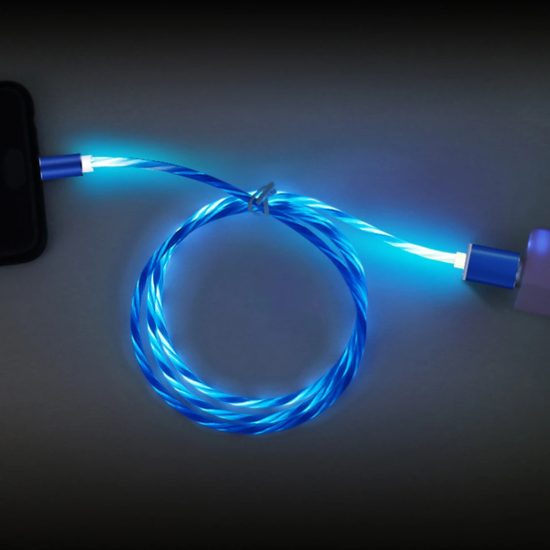 Магнитный usb-кабель для зарядки светодиодный светящийся яркий струящийся 2.4A Быстрая зарядка Micro usb type C магнитное зарядное устройство для iphone 7 Android USBC