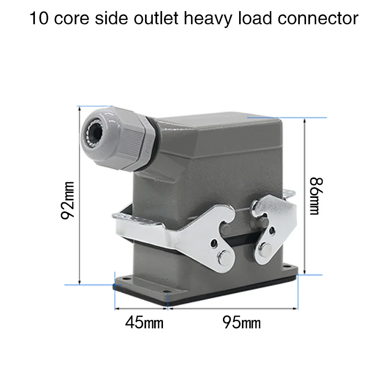 

Прямоугольный разъем для тяжелых условий эксплуатации DHC-HE4/6/10/16/20/24/32/48 ядра авиационная розетка верхняя боковая линия 16AIP68 водонепроницаемый разъем