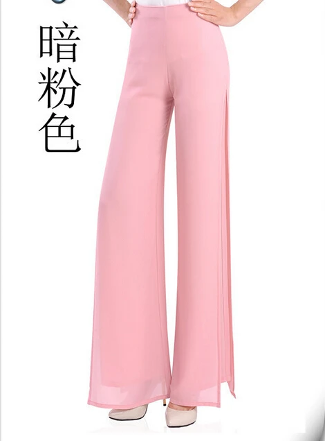 

Fashion Nice Summer High Waist Wide Leg Pants Casual Trousers Large Size Chiffon Pants 11 Color XS-4XL