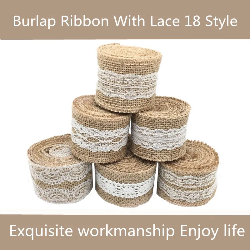 

2 ярдов/ширина 5 см джутовые мешковины Rolls Hessian ленты с кружевной отделкой винтажные Свадебные украшения в деревенском стиле украшение для ве...