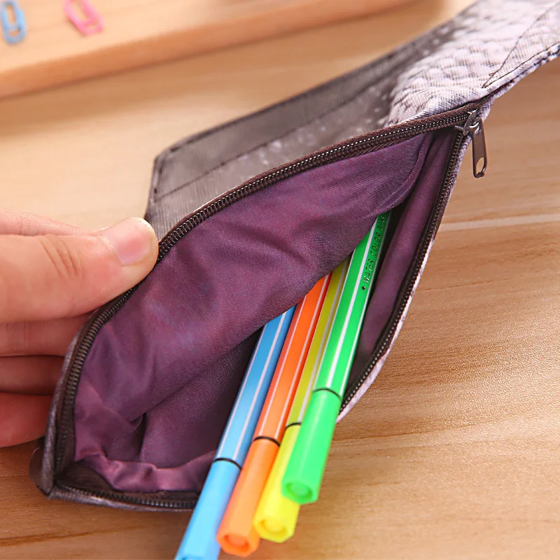 cute kawaii fish school pencil case creative carp diy pencilcase for kids boys girls pen bag phone storage box pouch supplies free global shipping