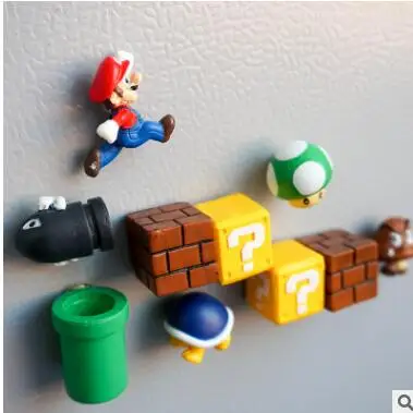 01 10 шт. магнитные украшения mario, настенные фигурки Marios, пули, кирпичи, персонаж, комбинированный Магнит "сделай сам", холодильник 3d, Супер Марио, холодильник - Цвет: 01