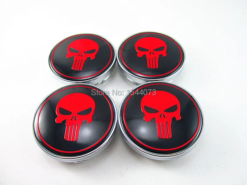 Новинка 4X60 мм колпачки для колес автомобильные красные эмблема череп логотип 60 VW