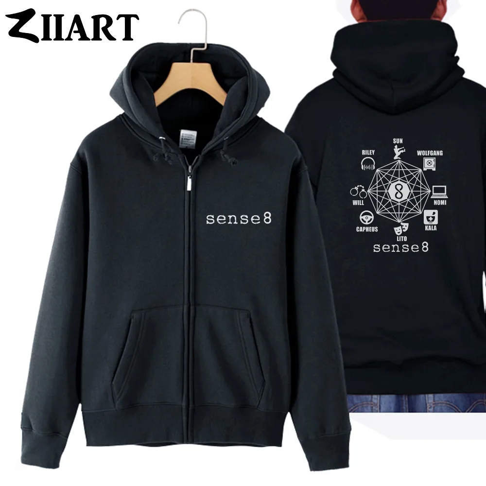 

Sense 8 riley sun wolfgang nomi kala lito capheus will couple clothes boy man male cotton full zip hooded Coats Jackets