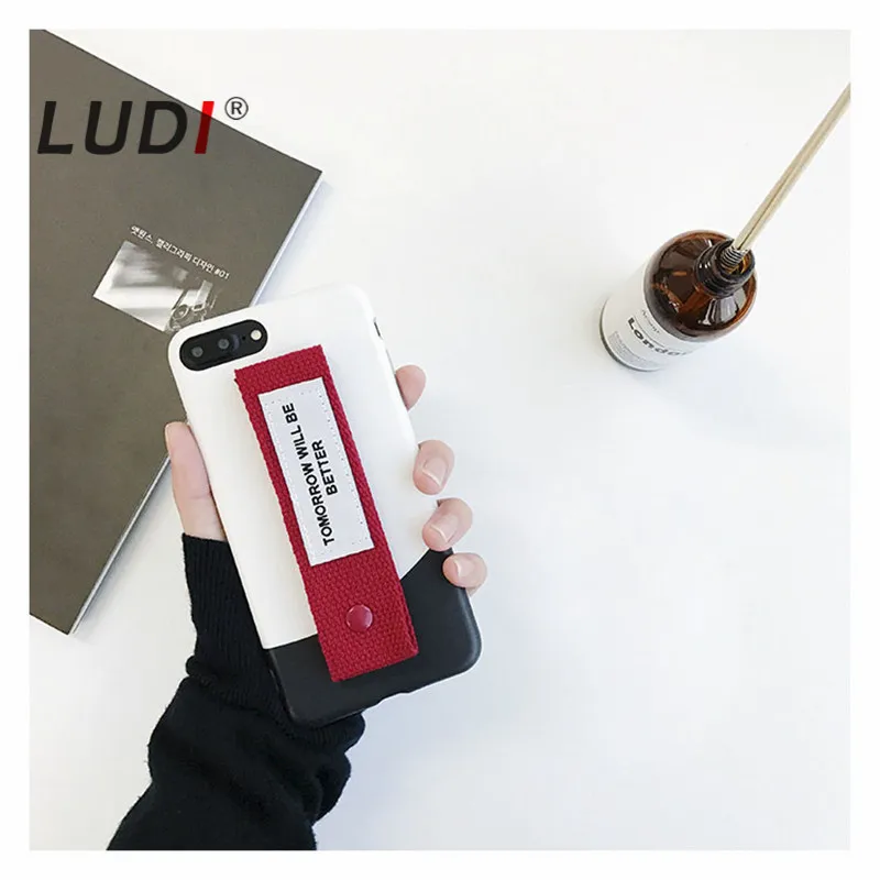 Модный камуфляжный чехол леденцового цвета LUDI для iPhone X 8 6s 6splus с тканевым