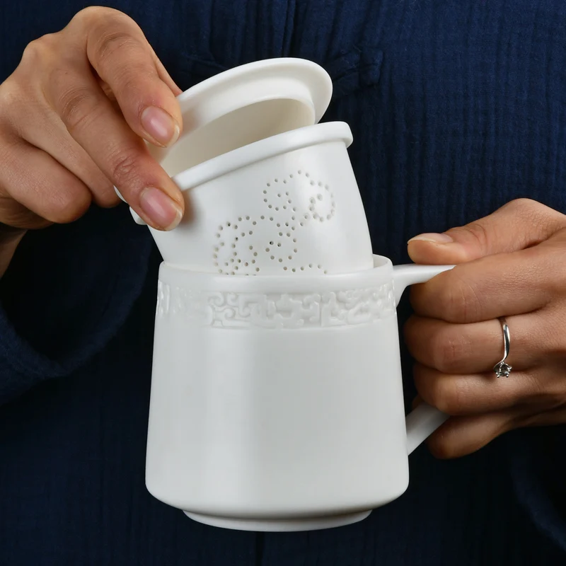 Высококачественная китайская белая чайная чашка керамическая Нефритовая