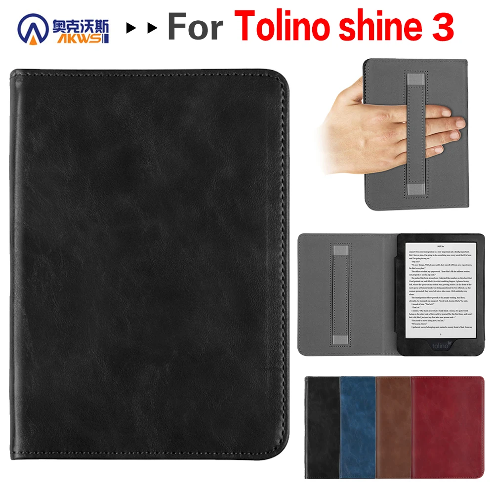 Роскошный чехол для Walkers 2018 Tolino Shine 3 E reader Folio защитный с держателем рук +