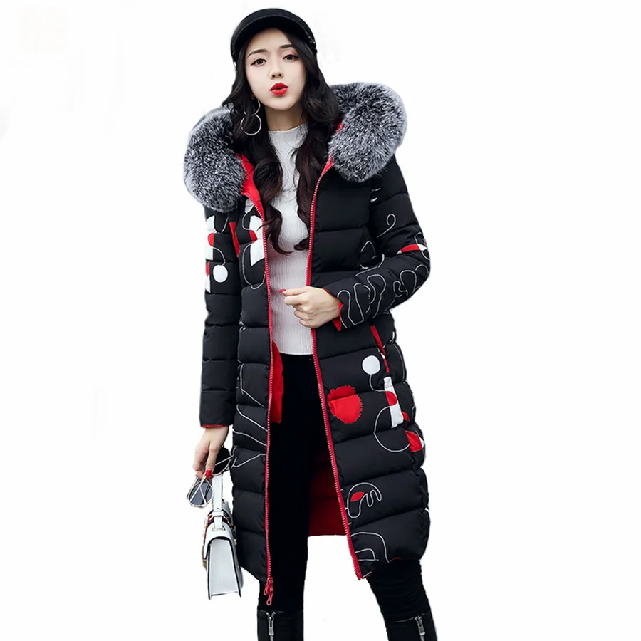 Long Cotton Coat Winter Outwear Jackets Hood Woman Jacket Puffer Manteau Femme Hiver Women Parkas Both Sides Wear 50KC012 | Женская