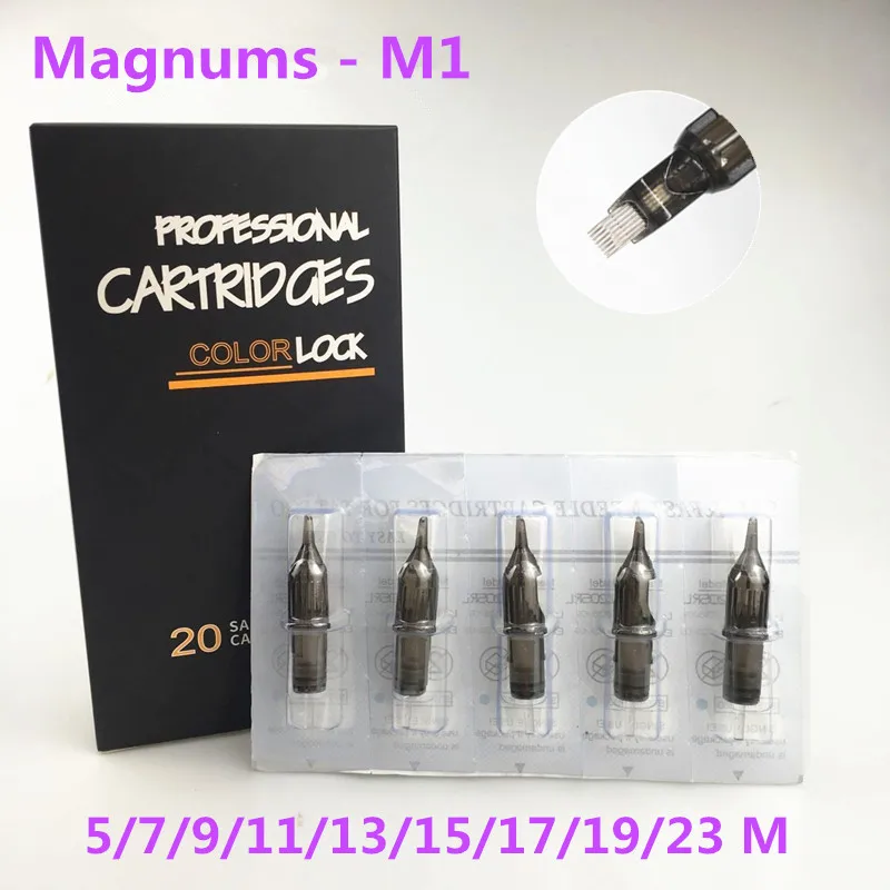 Коробка из 20 штук 0 30/0 35 мм Премиум серые татуировки иглы Картриджи Magnums