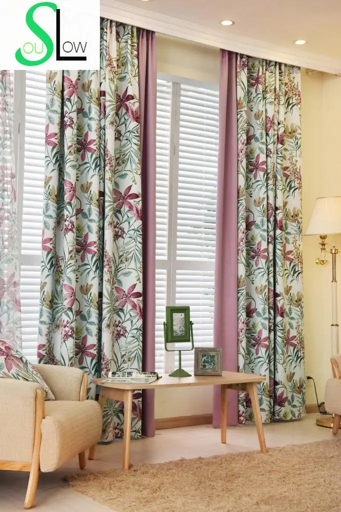 Оконная занавеска с цветочным принтом в европейском стиле затемненная для