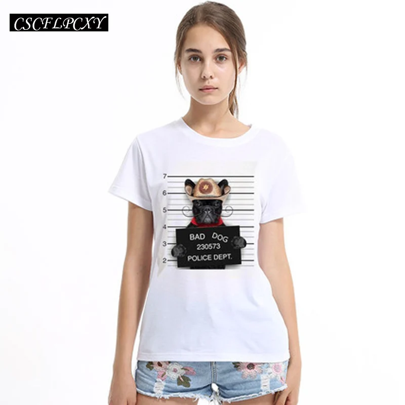 Хот дог 2017 распродажа Полицейская футболка Женская парусиновая с французским
