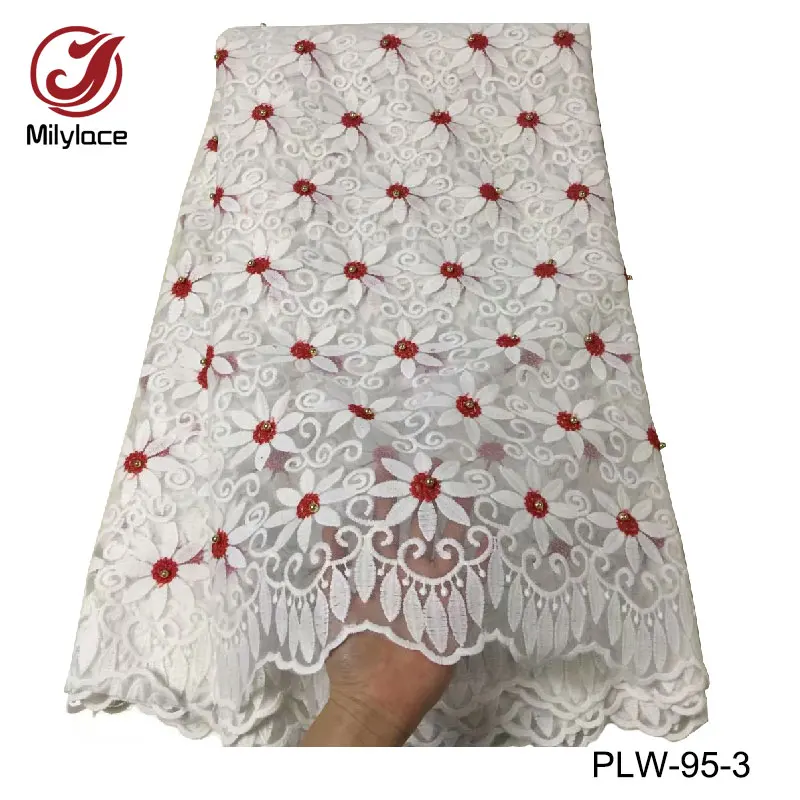 Французская кружевная ткань 7 цветов в наличии белая с цветочным узором и