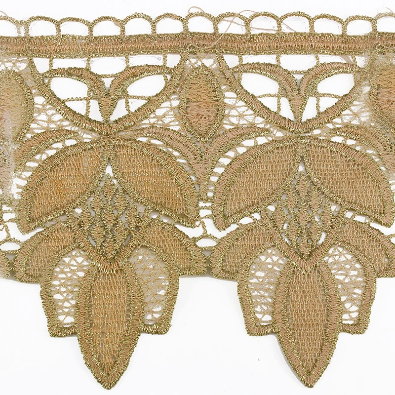 10 ярдов цветочный Золотой металлический шнур отделка искусственная вышивка для