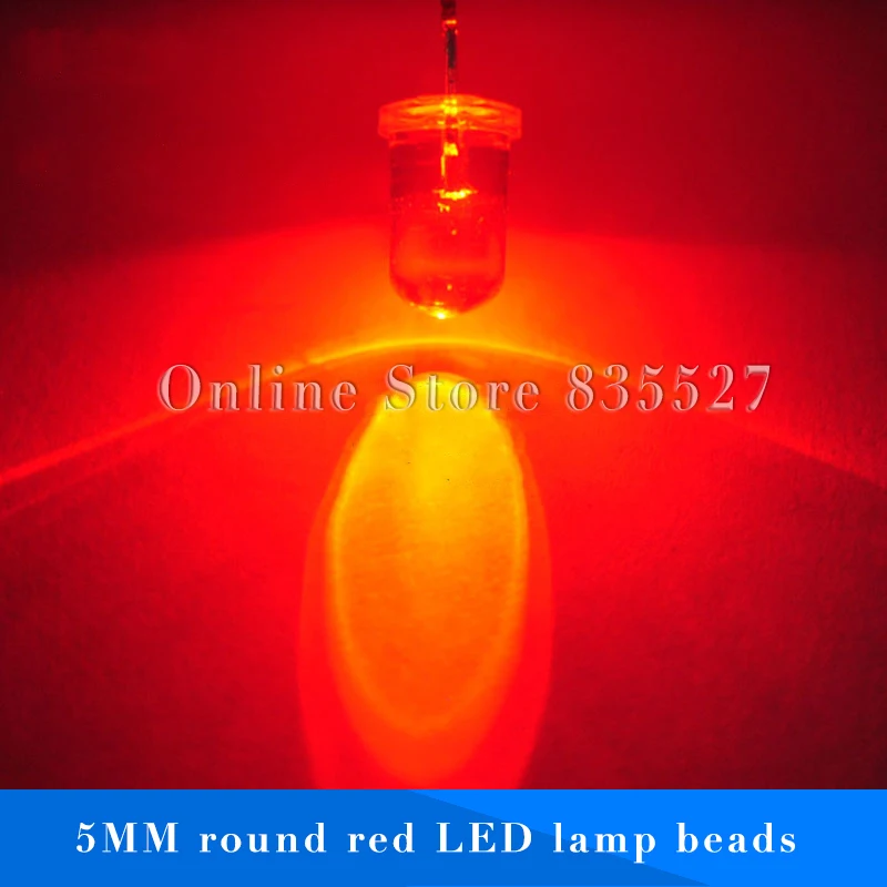 

200PCS/LOT 5MM red LED super bright crystal / light-emitting diodes round head