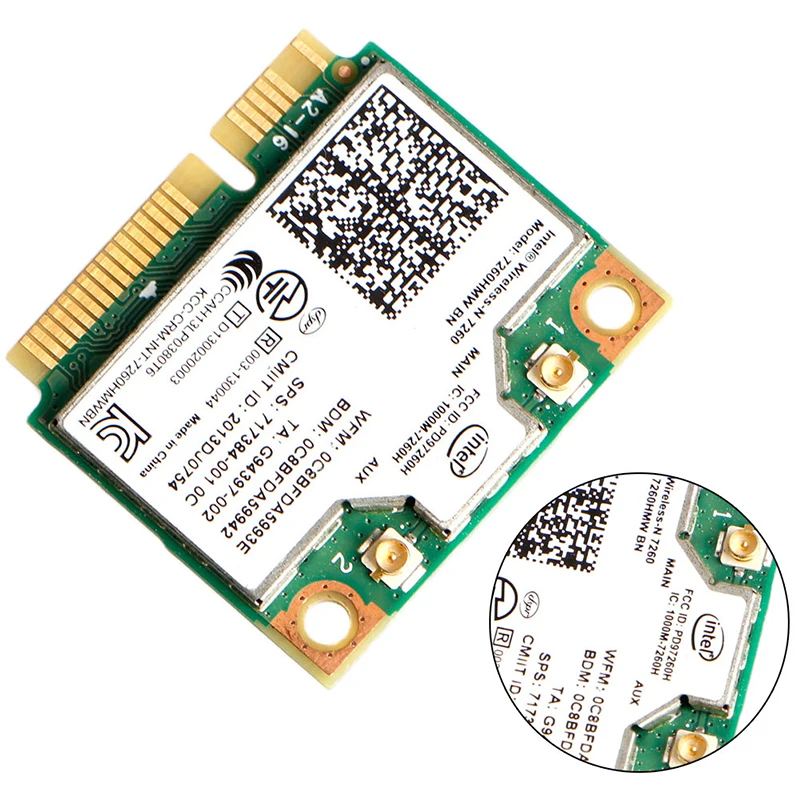 Новый модуль Wi-Fi карты Intel Wireless-N 7260HMW BN Half Mini PCIe PCI-Express WLAN | Компьютеры и офис