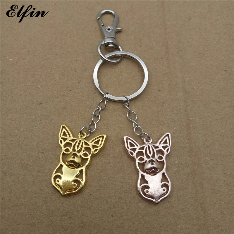 Elfin оптовая продажа трендовые брелки чихуахуа золотой цвет серебряный ювелирные