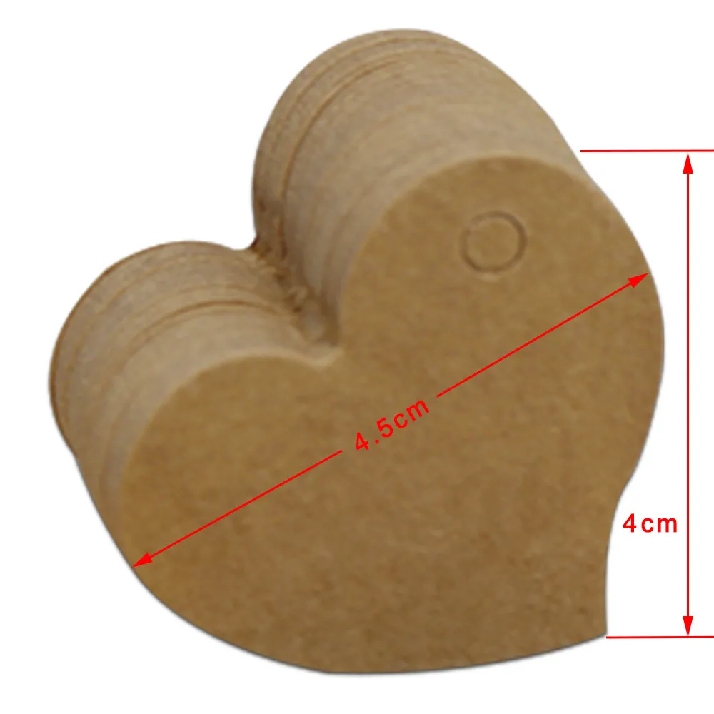 45x40mm Heart 100 шт/партия крафт-бумага пустой подарок цена ручная нарисованная бирка багаж сувенир для свадебной вечеринки карточки для заметок упаковочные этикетки - Цвет: 45x40mm Heart