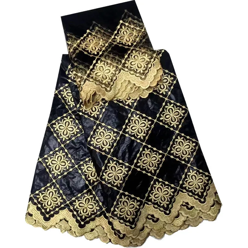 Последний 2018 Африканский Базен Riche кружевной ткани с бисером для шитья вышитые