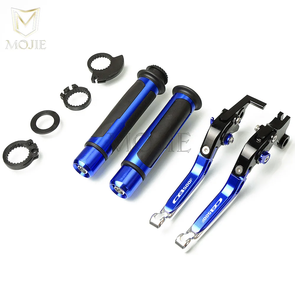 Black Blue Silver Мотоцикл с ЧПУ Регулируемый складной тормозной рычаг сцепления ручки для Honda CBR500R CB500F CB500X CBR CB 500 R F X 2013 - Цвет: Black Blue Silver