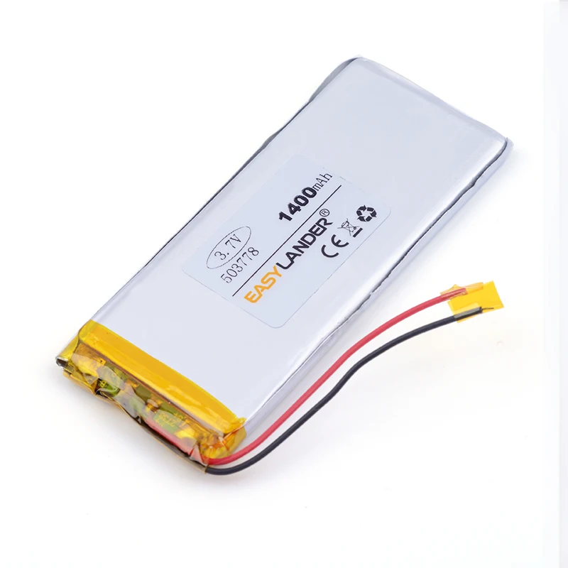 

3.7V 053778 1400mAh lithium polymer battery 503778 FOR mp4 MP5 PSP DVR GPS navigation electronic equipment Cell phone 503780