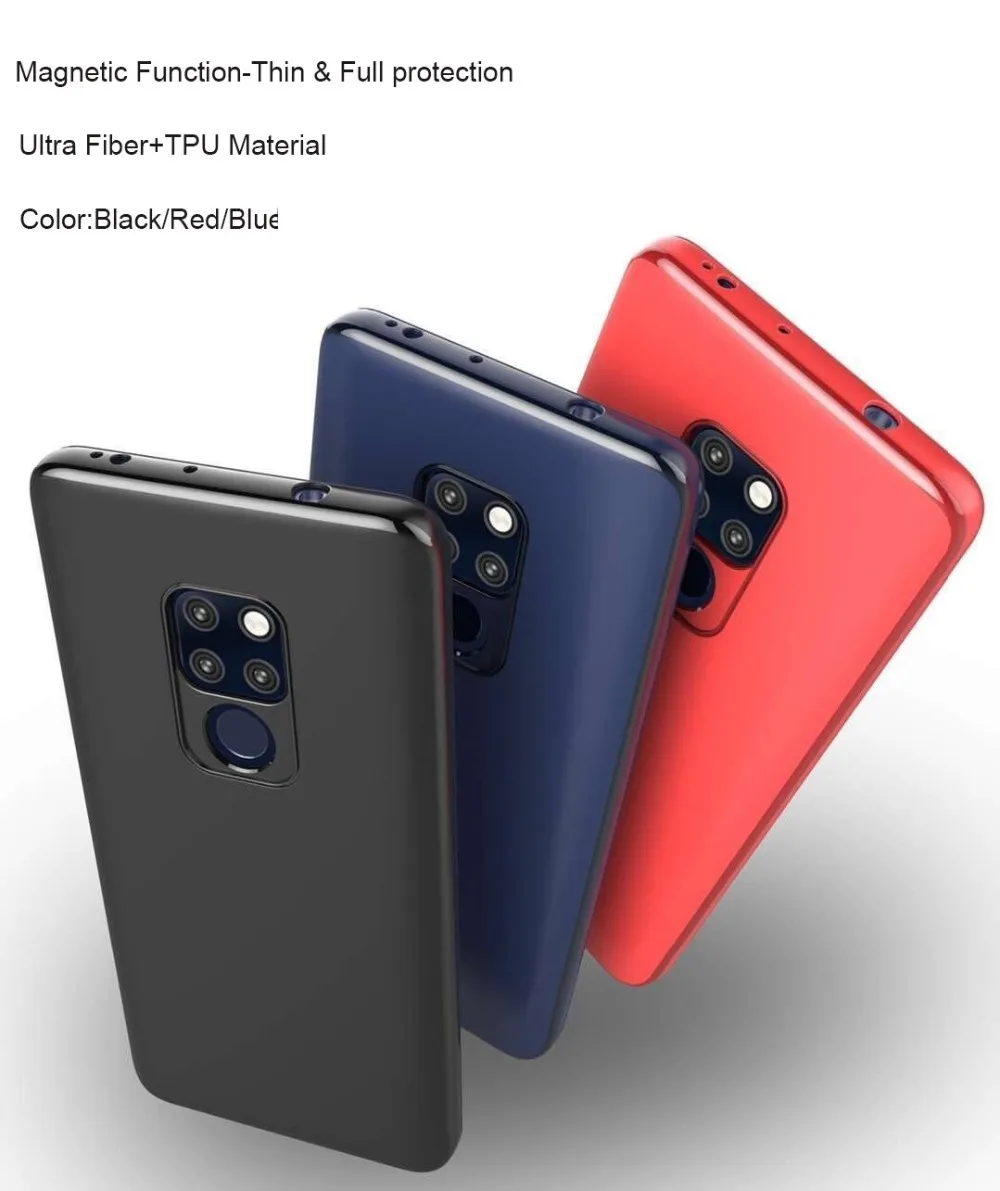 Магнитный автомобильный чехол-держатель для huawei P20 P30 PRO Lite, ТПУ силиконовый Магнитный чехол для huawei mate 20/mate 20 pro и металлическая пластина