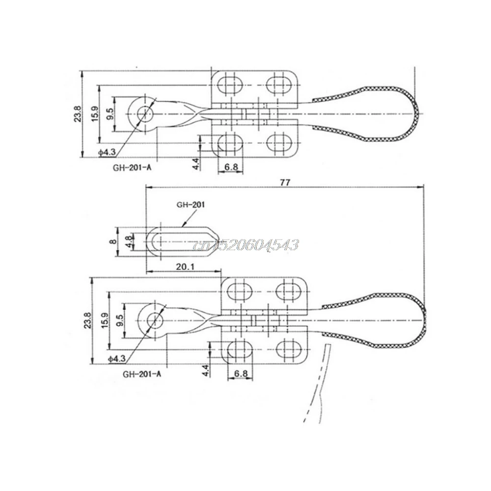 4 шт. быстросъемный металлический рычажный зажим горизонтальный ручной