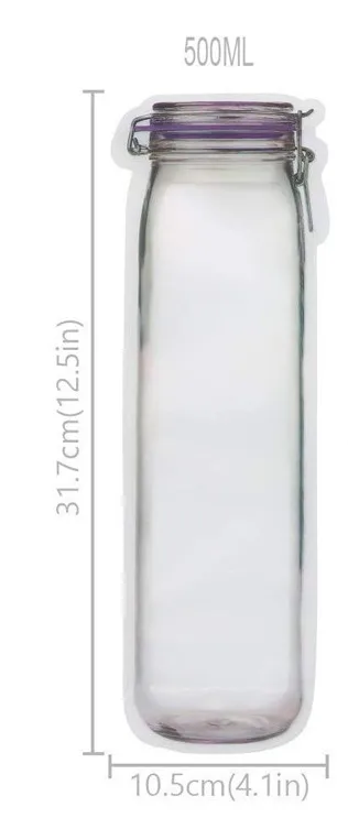 5pcs Leotriting 5 шт.-20 шт. Mason сумки для стеклянной посуды портативные Mason Jar сумки на молнии уплотнение Сумки для хранения пищи многоразовые дорожные мешочки для снеков - Цвет: 5pcs