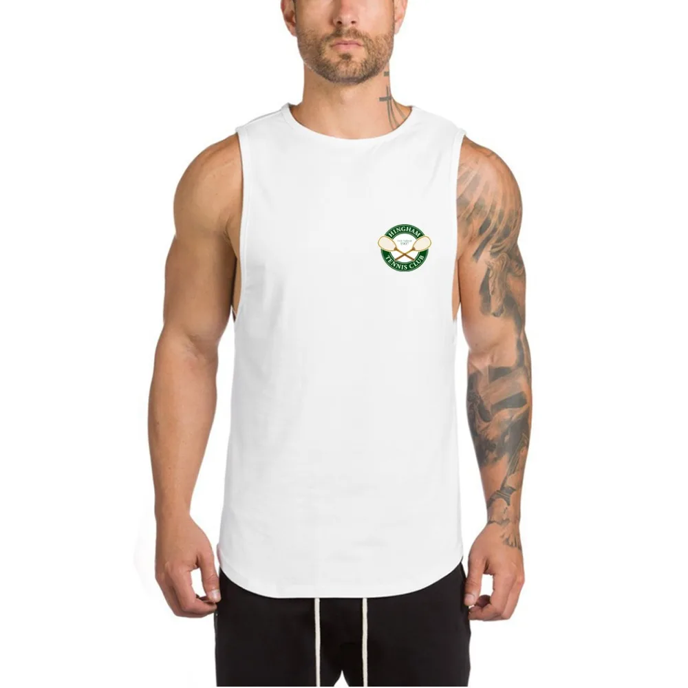 Hingham Tennis Club Gym Shirts Men Sleeveless Running Shirt Workout Training Tee Tank Top Sportswear t shirts Quick Dry tops | Спорт и