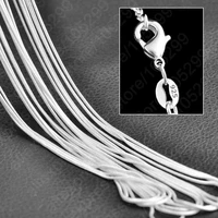 rock bottom price 10pcs wholesale jewelry pure genuine silver snake necklace chain top quality multi size