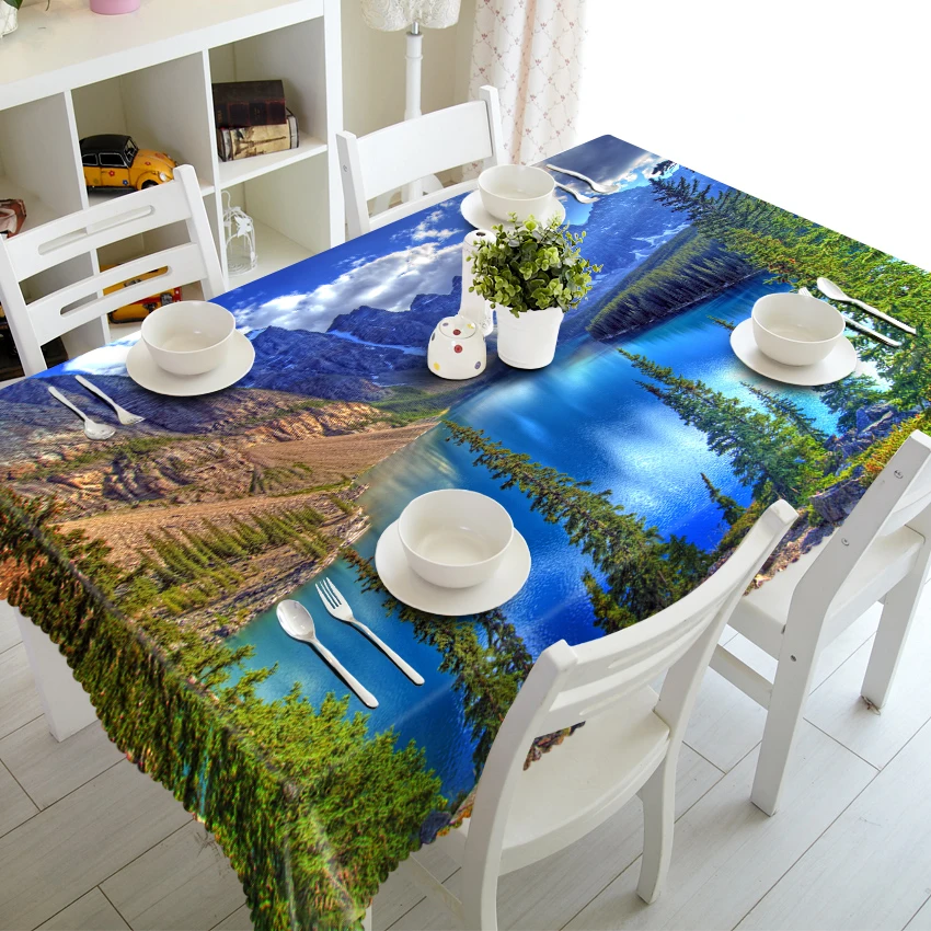Плотная хлопковая скатерть пылезащитная моющаяся для круглого и прямоугольного