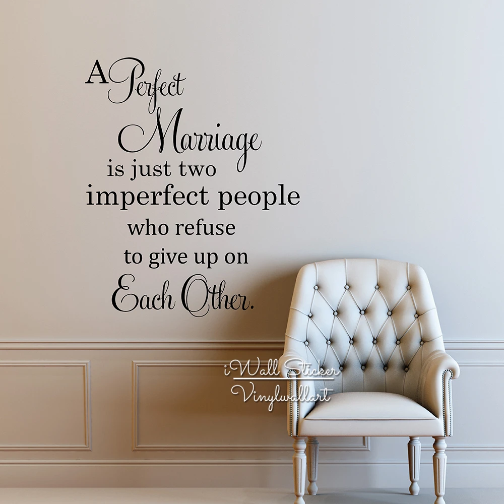 Наклейки на стену из винила с цитатами о совершенстве брака и любви для дома, легко сделать самостоятельно, Q219.