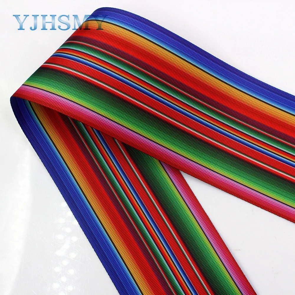 

YJHSMY G-18816-995,10 yards,75 mm Double sided stripe Printed grosgrain ribbons,DIY Hair accessories wedding gift wrap Material