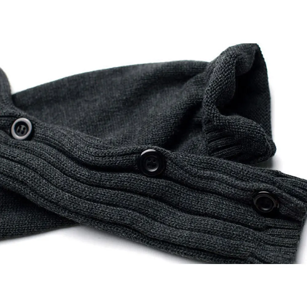 

QUANBO 2019 Spring Autumn New Sweaters Men Personality Scarf collar Winter Pullover Male Slim Fit Lrregular Men Knitwear sweater