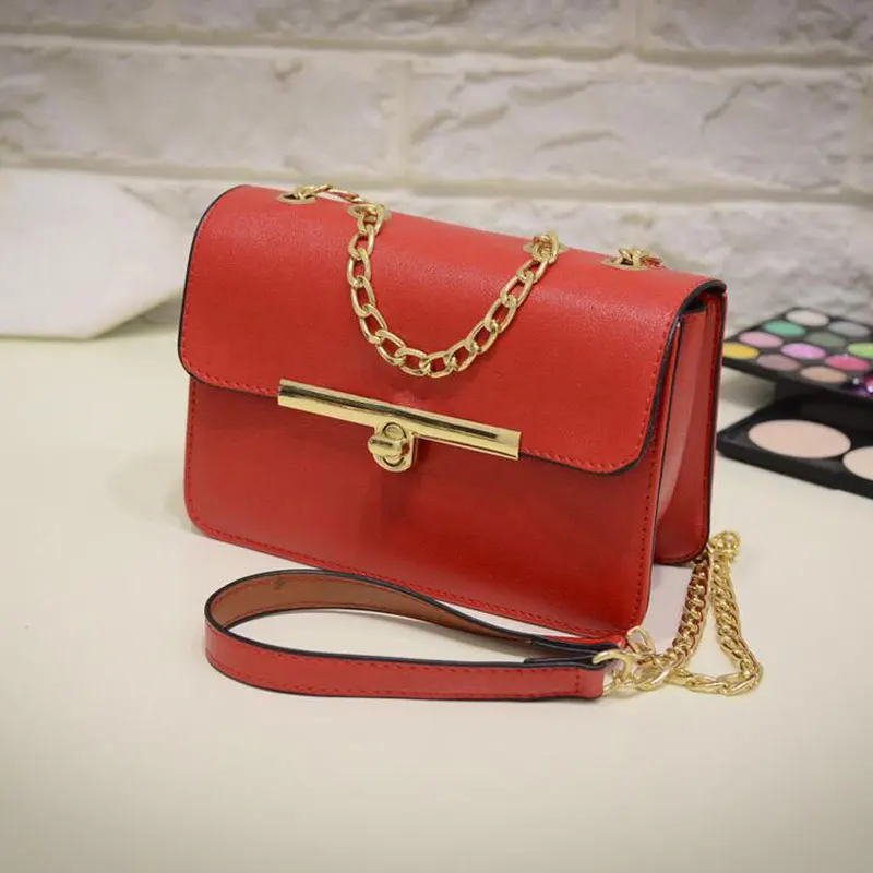 2017 Новый Ремешок-Цепочка Женщин Сумка PU Женщины Сумки Кожа Messenger Кроссбоди