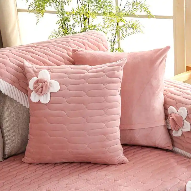 Креативный однотонный чехол для дивана сделай сам с цветами хлопковые