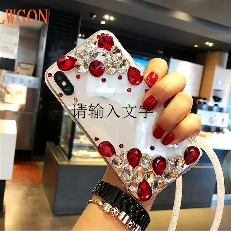 Смешанные цвета большой алмаз отправить Мода ремешок чехол для iphone 5 6 7 8 5S 6s xs xr max |