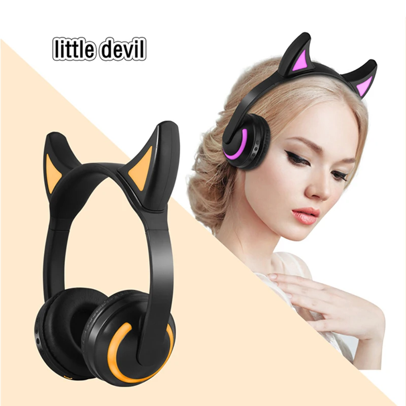 2019 Bluetooth Беспроводные наушники с кошачьими ушками в сложенном виде головная