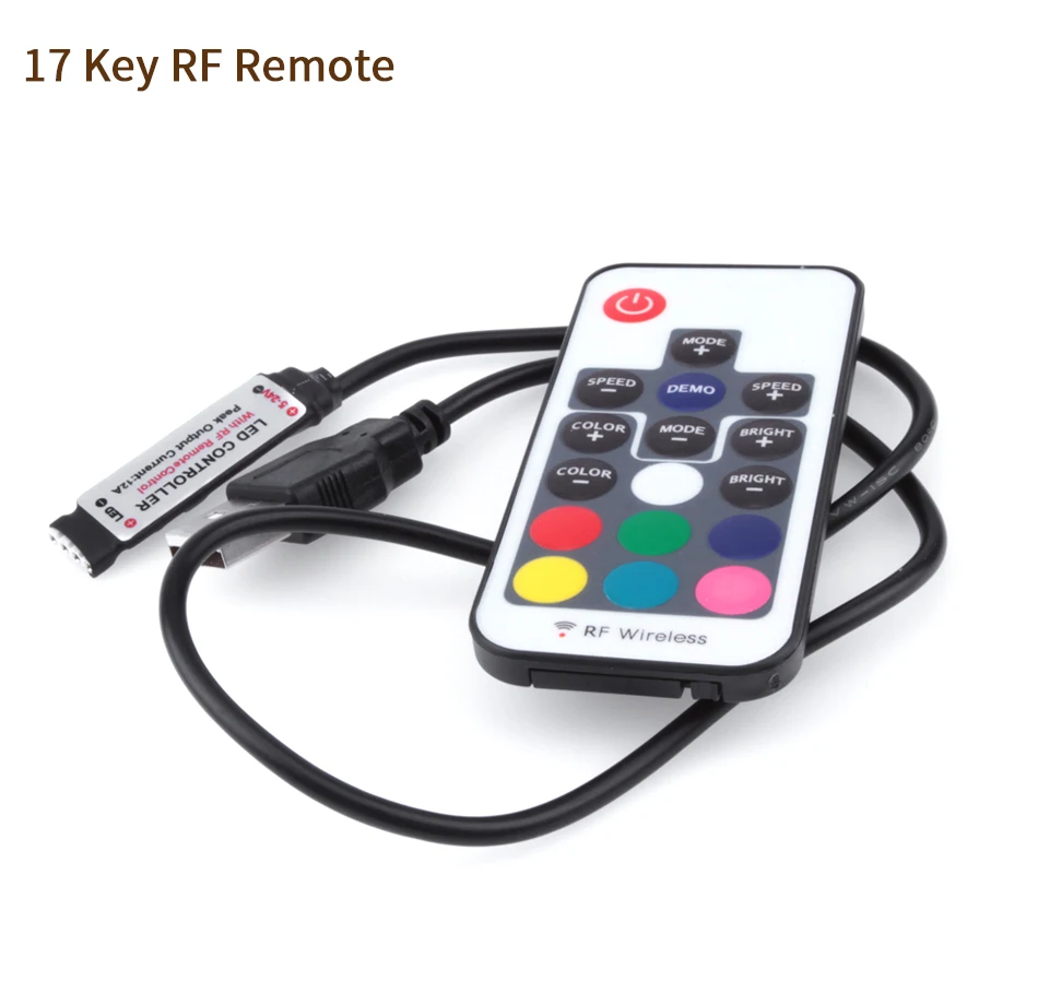RF беспроводной контроллер 3KEY 17KEY IR 24KEY пульт дистанционного управления для DC 5V USB светодиодный RGB полоса