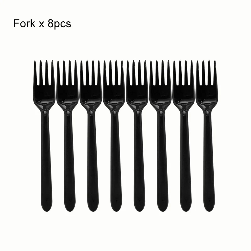 black-fork Merry Christmas Lumberjack вечерние Наборы украшений одноразовая посуда счастливые сувениры для вечеринки ко дню рождения салфетки тарелки принадлежности для праздника - Цвет: black-fork
