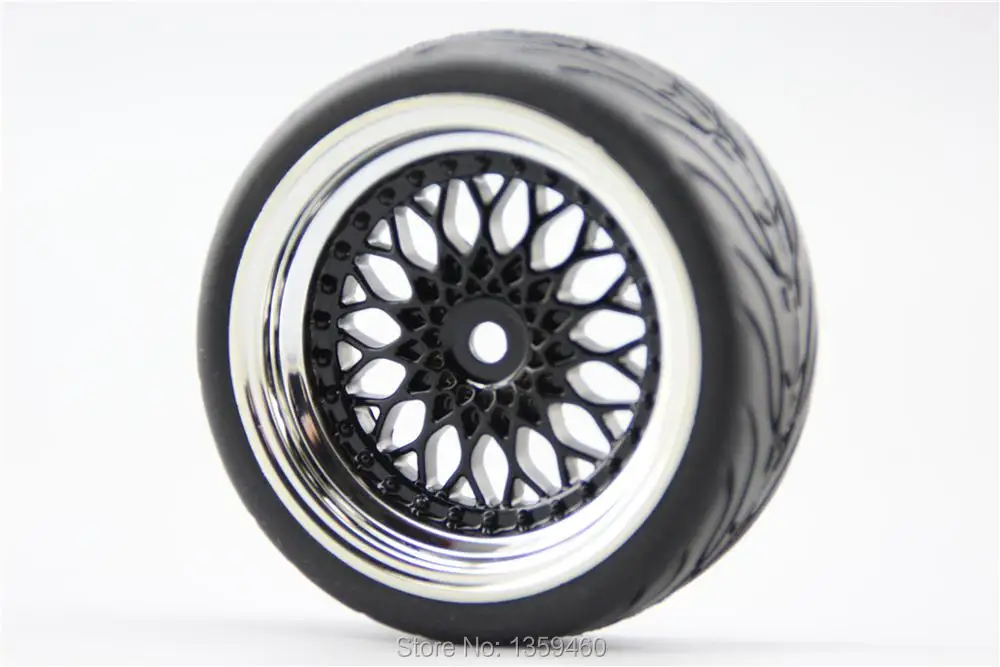 Мягкая резиновая шина для путешествий (Devil) 4 шт. 1/10 RC обод колеса Y12CK хром + краска