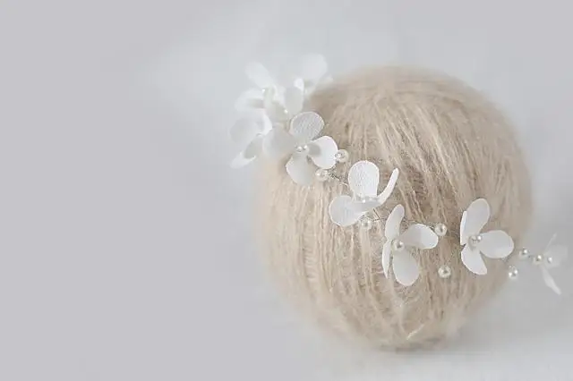 Детская повязка на голову ручной работы головная для новорожденных жемчужная