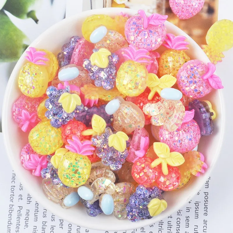 mix 10 pieces 10 шт., мини-кулоны для еды, слизи, конфета из смолы, сахарные бусины, слизи, бусина для изготовления, принадлежности с мешочком на шнурке для DIY, альбом для вырезок для рукоделия - Цвет: mix 10 pieces