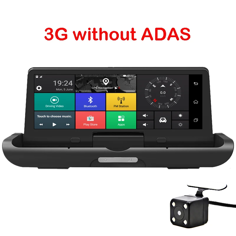 Bluavido 8 дюймов 4G Android DVR Full HD 1080P Автомобильная камера GPS навигатор ADAS двойной объектив ночное видение авто видео регистратор видеорегистратор - Название цвета: 3G without ADAS