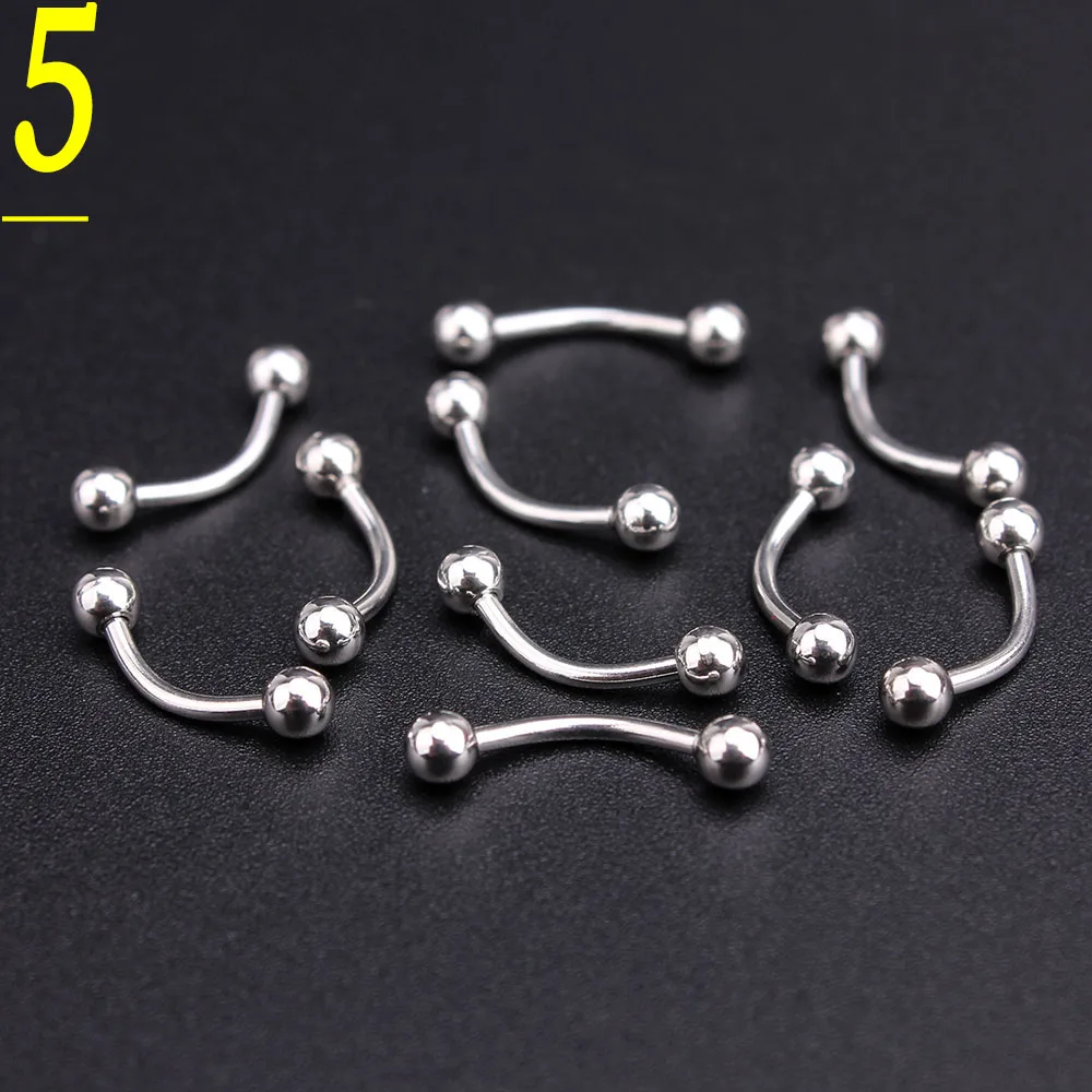 Оптовая 10 шт. Лот Серебряный Пирсинг Из Нержавеющей Стали Губы Брови Нос