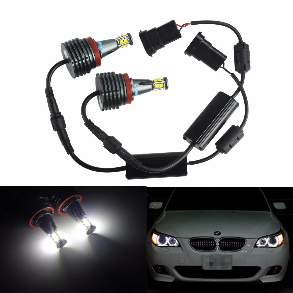 

ANGRONG 80W LED Angel Eyes Halo Light H8 Bulb Headlight Lamp For BMW E90 E91 E92 E93 E60 E61 E63 E64 E70 E71 E82 E87 E89